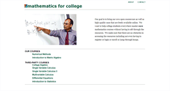 Desktop Screenshot of mathforcollege.com